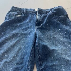 Justice Blue Denim Jeans with sparkles and very stretchy